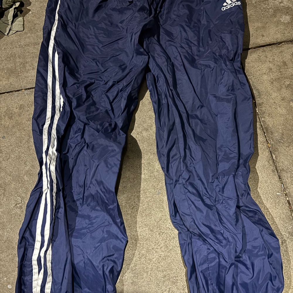 Adidas Navy Track Pants with Stripes